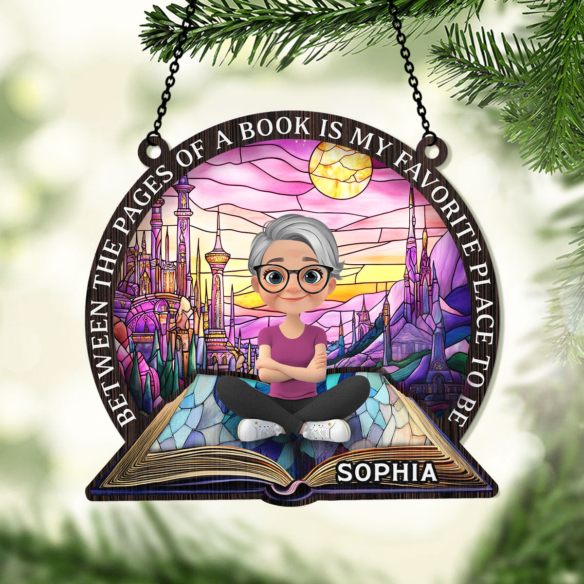 Between The Pages - Personalized Window Hanging Suncatcher
