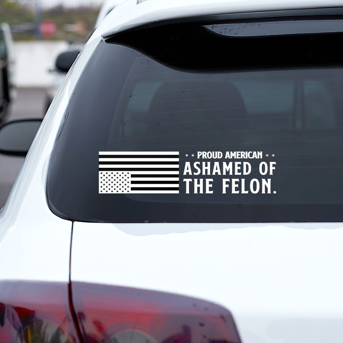 Proud American Ashamed Of The Felon - Car Bumper Sticker
