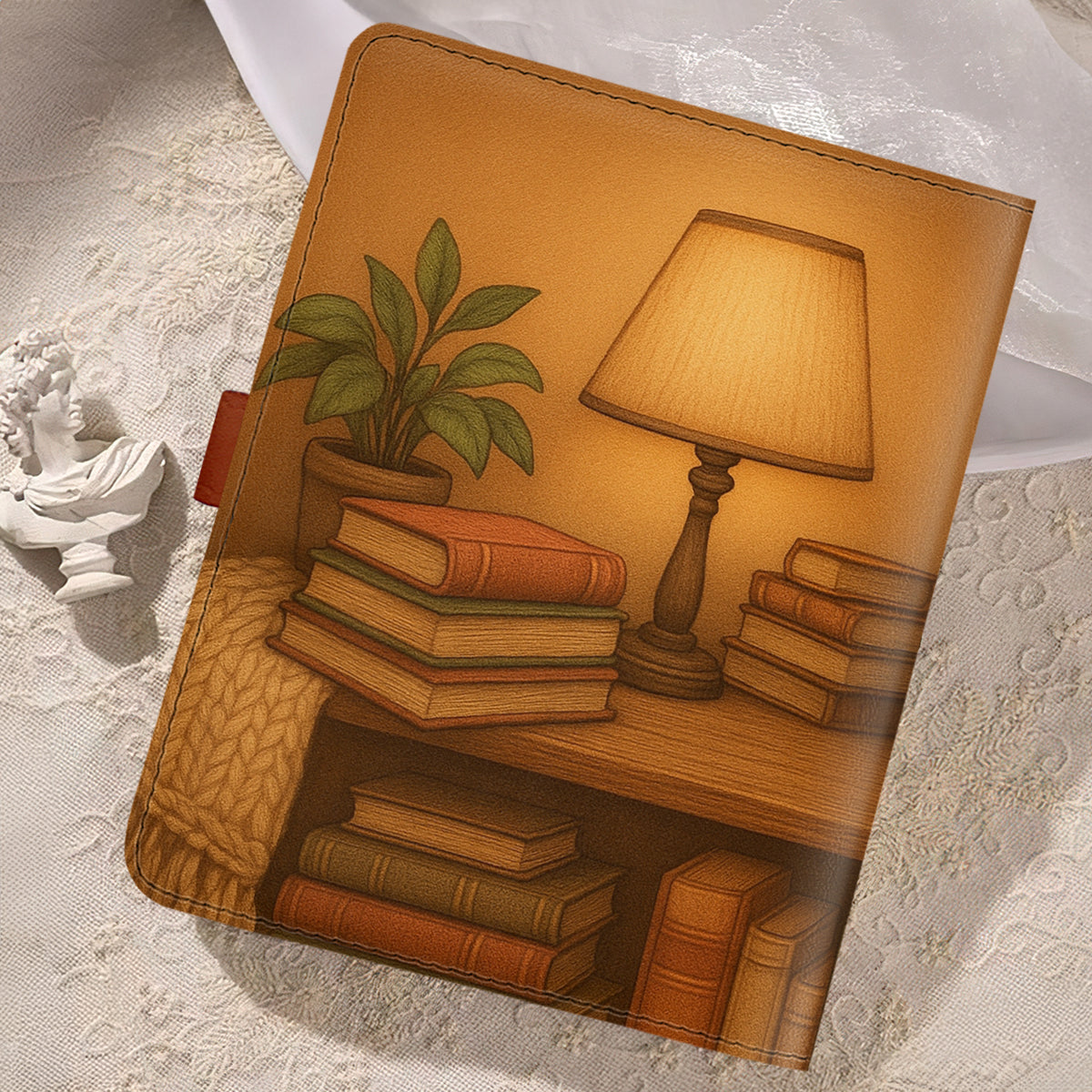 So Many Books So Little Time - Personalized Leather Notebook Cover With Pocket