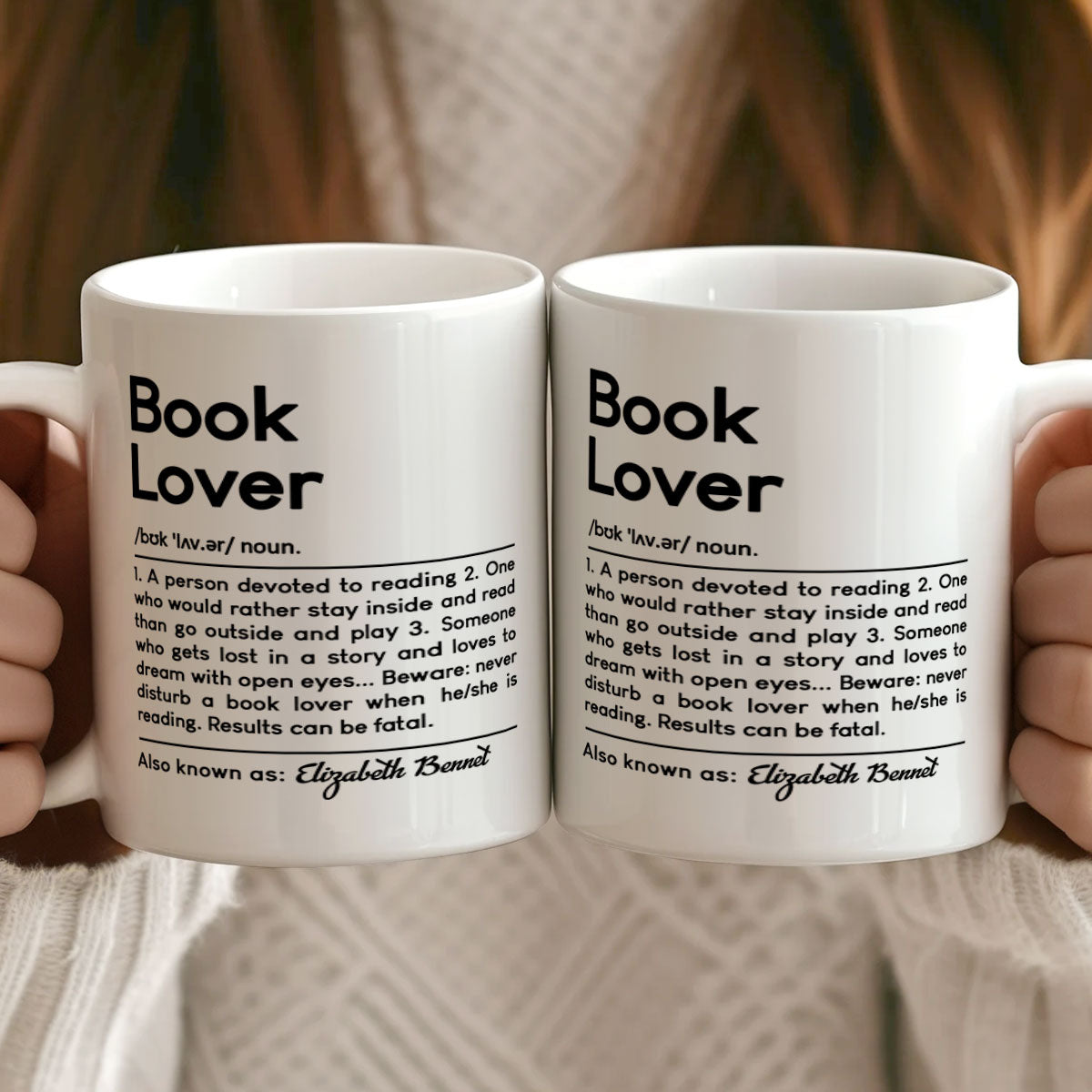 Book Lover Definition - Personalized Ceramic Coffee Mug