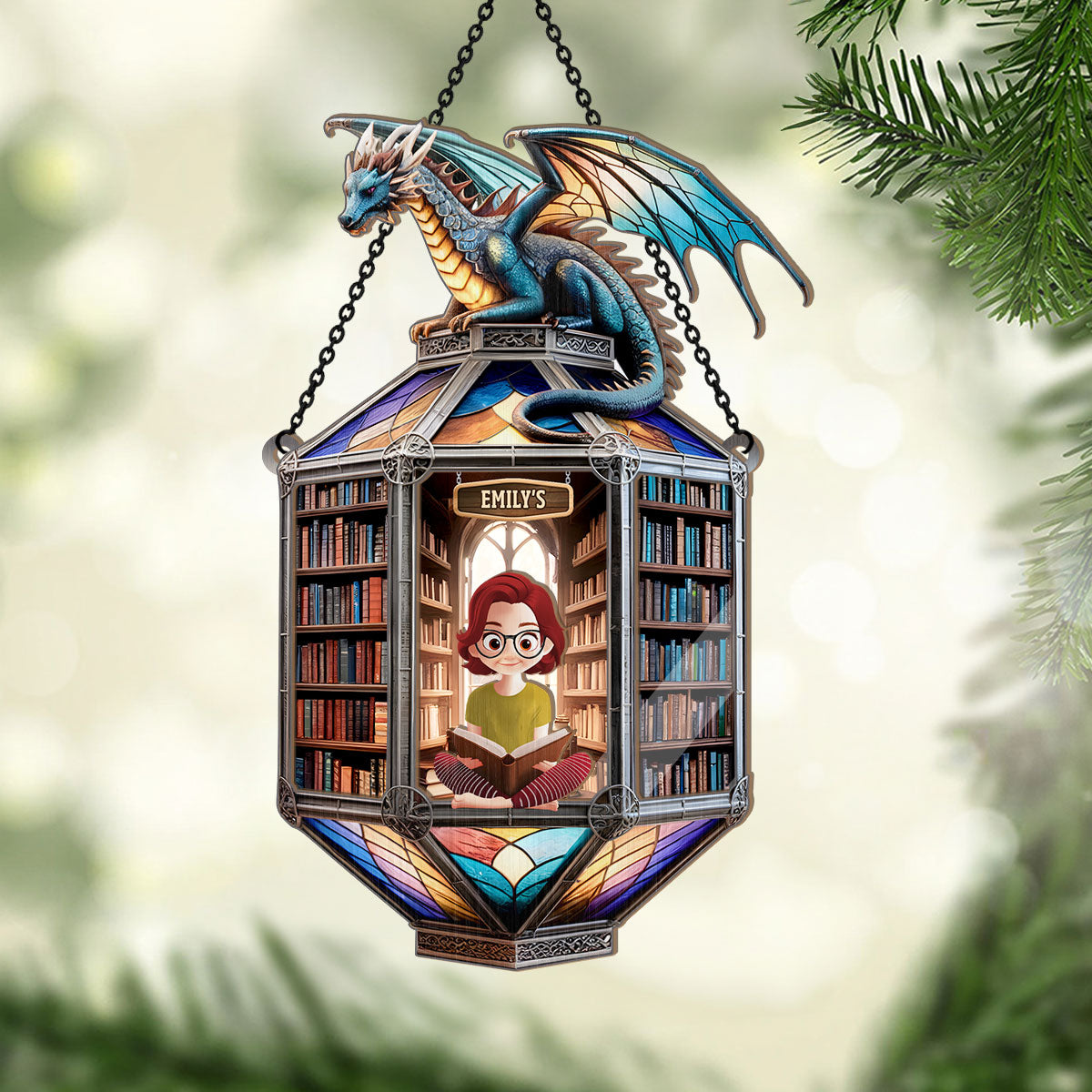Legendary Ancient Library - Personalized Window Hanging Suncatcher
