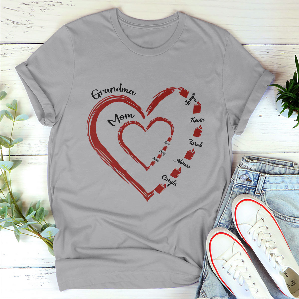 Mom's Grandma's Sweet Bookworms - Personalized Unisex T-shirt