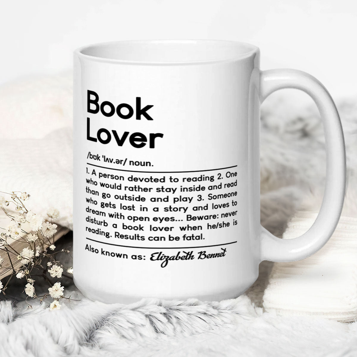 Book Lover Definition - Personalized Ceramic Coffee Mug