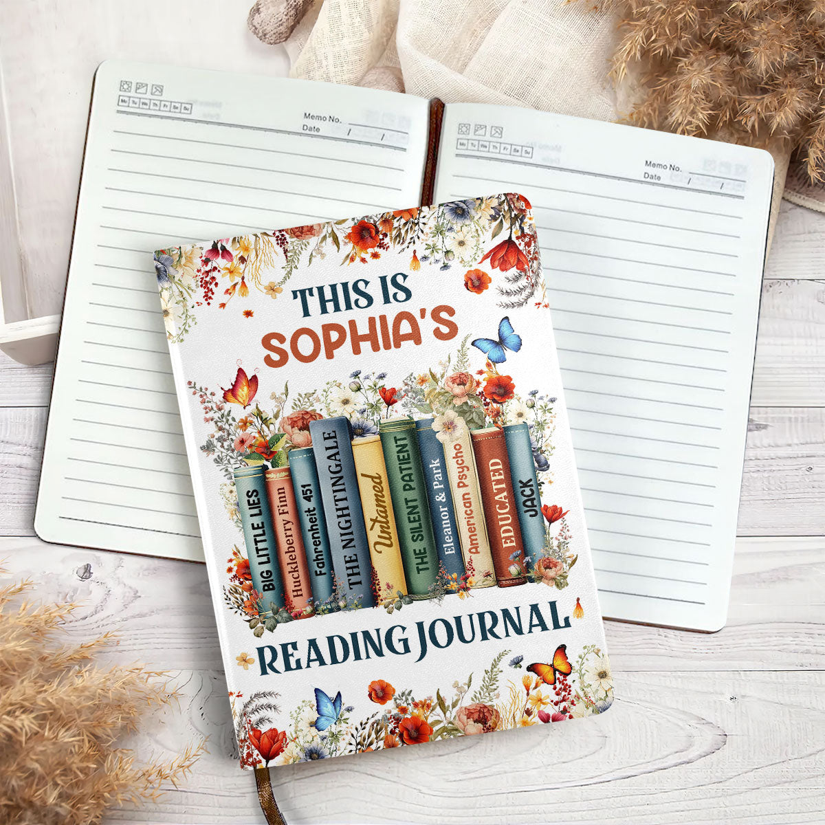 This Is My Reading Journal - Personalized Leather Cover Notebook