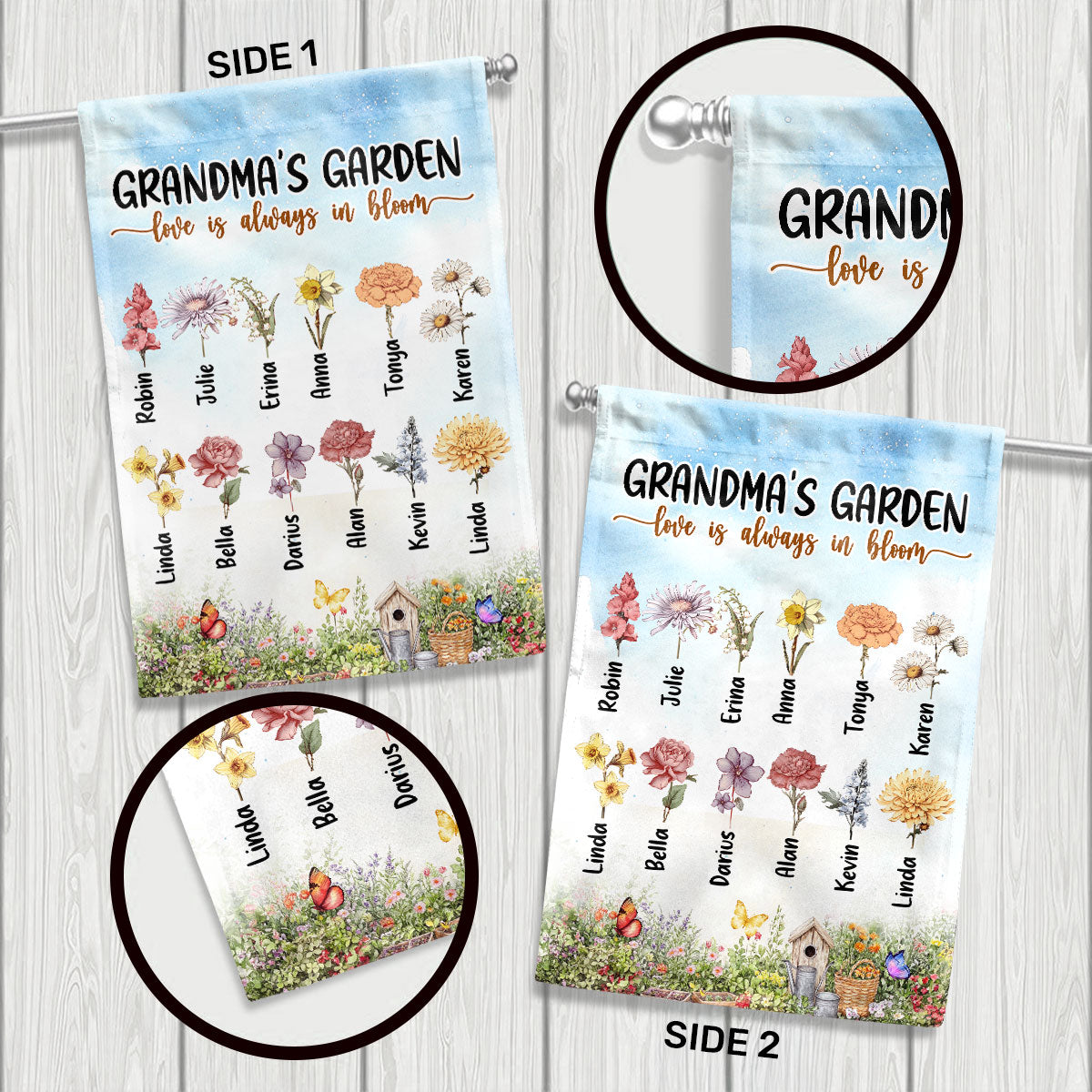 Grandma's Garden - Personalized Garden Flag