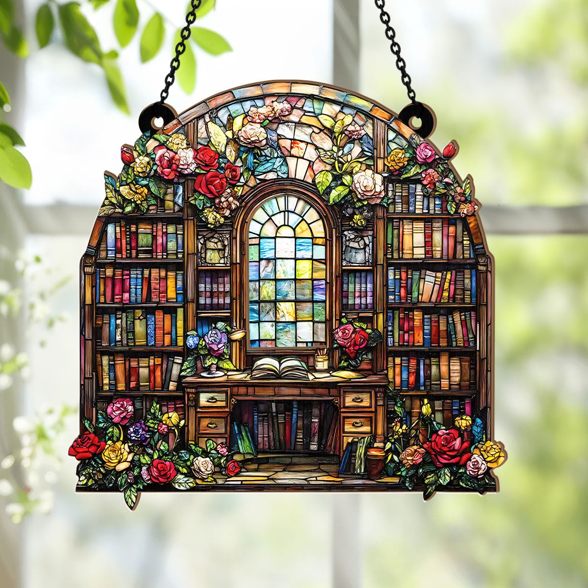 Literary Garden Of Rose - Acrylic Suncatcher