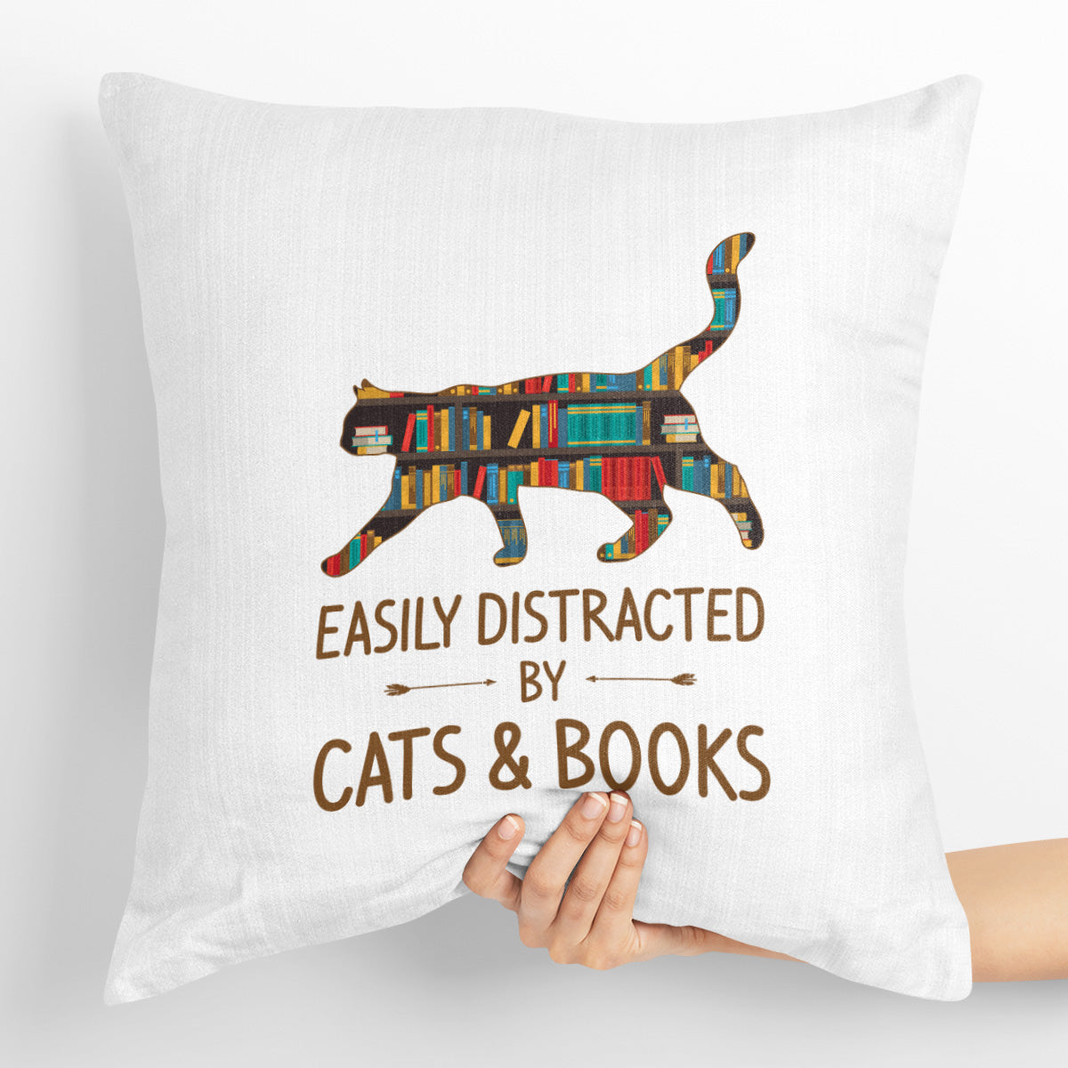 Easily Distracted By Cats And Books Book Lovers Gift PILS39
