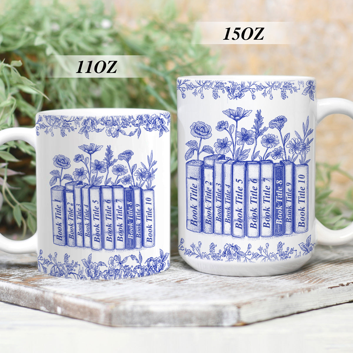 My Reading Companion Toile De Jouy - Personalized Ceramic Coffee Mug
