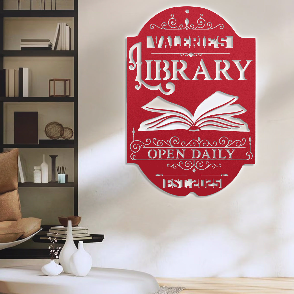 Your Library - Personalized Metal Wall Art Sign