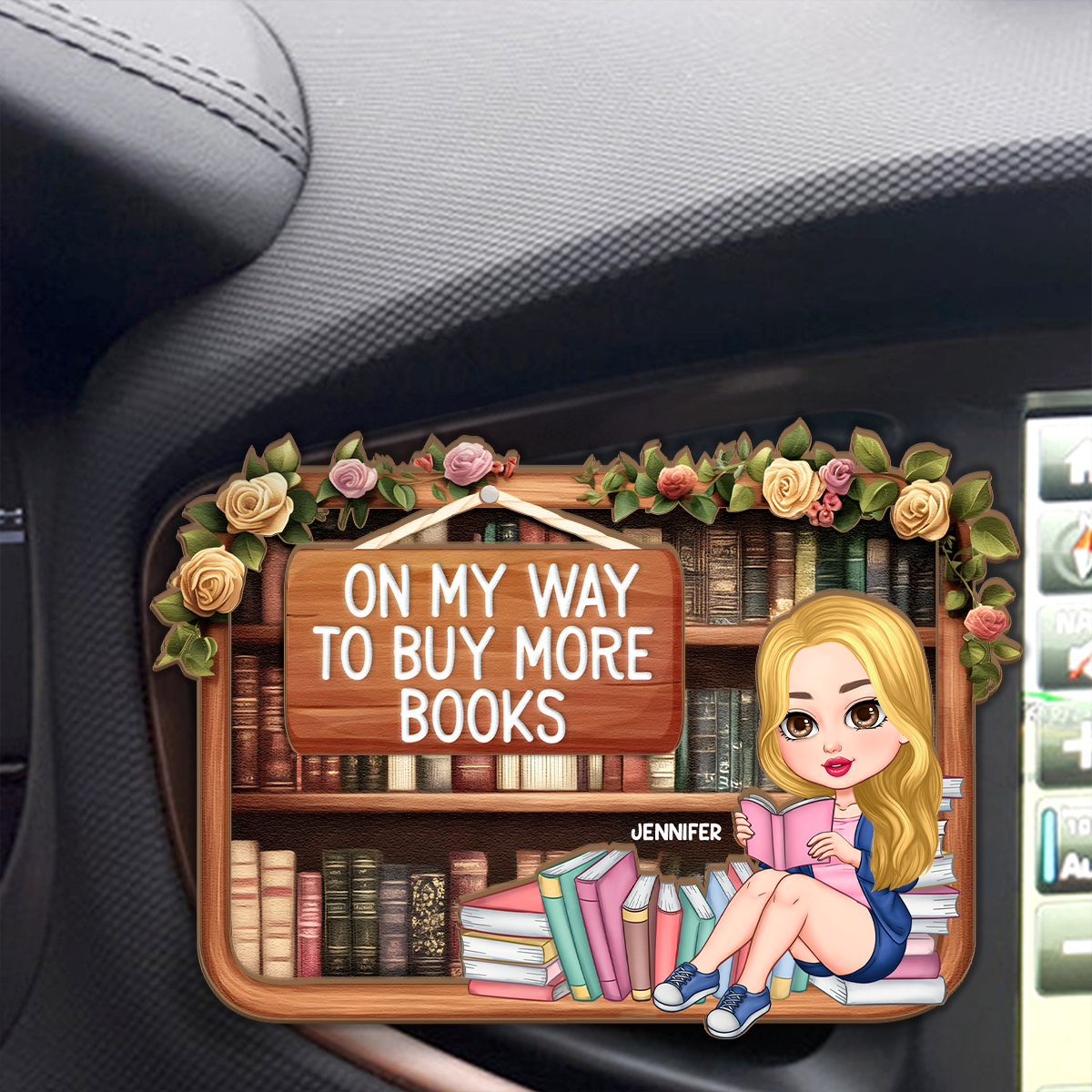 On My Way To Buy More Books - Personalized Car Visor Clip