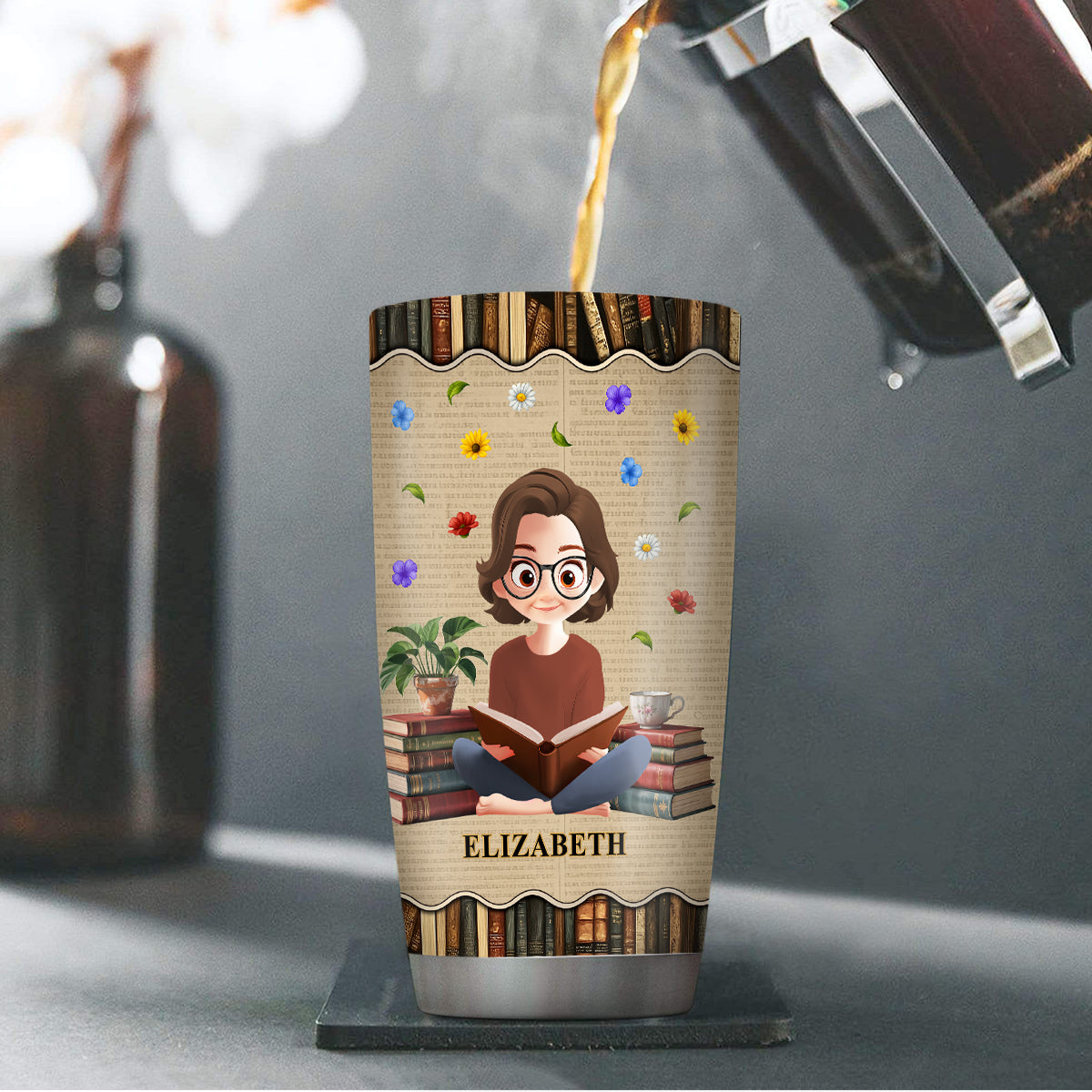 I Survived Reading Banned Books - Personalized Stainless Steel Tumbler