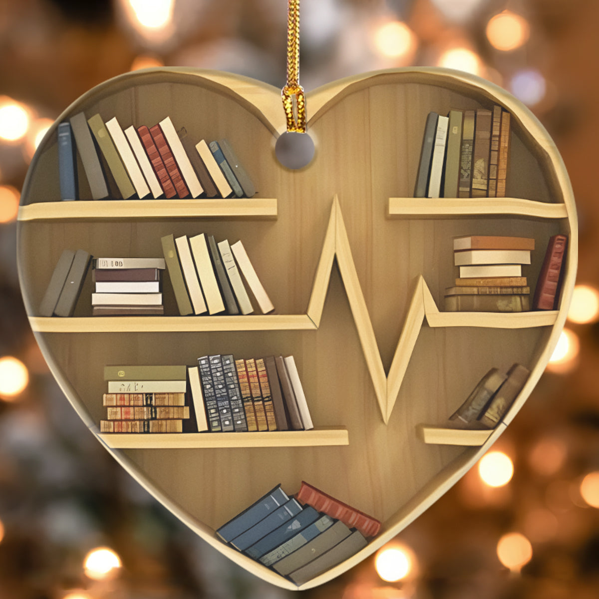 Just A Girl In Love With Her Books - Heart Shaped Ceramic Ornament