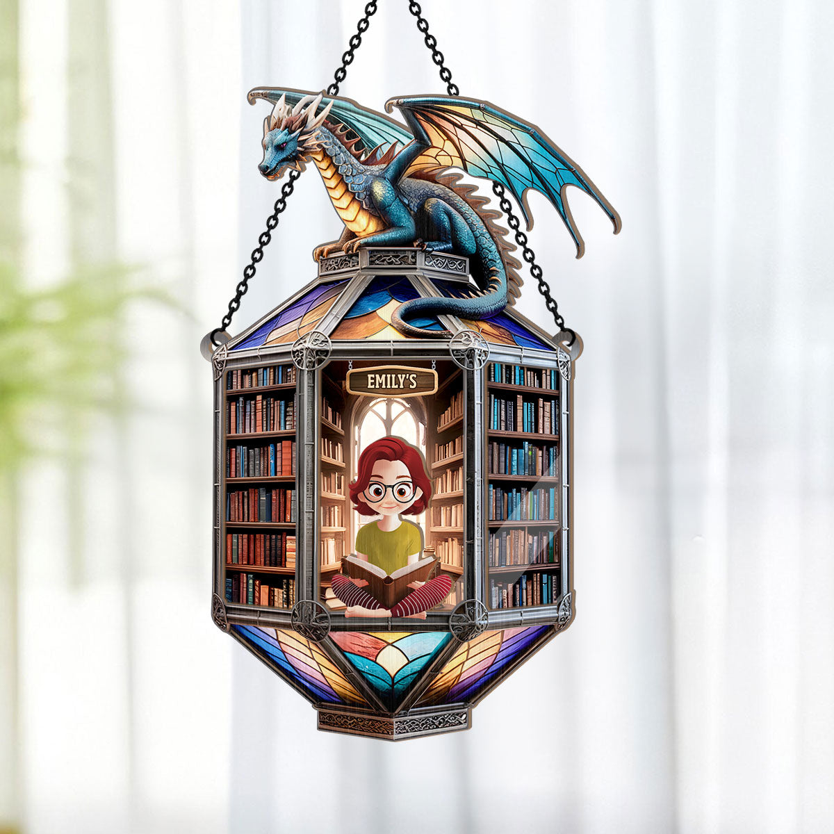 Legendary Ancient Library - Personalized Window Hanging Suncatcher