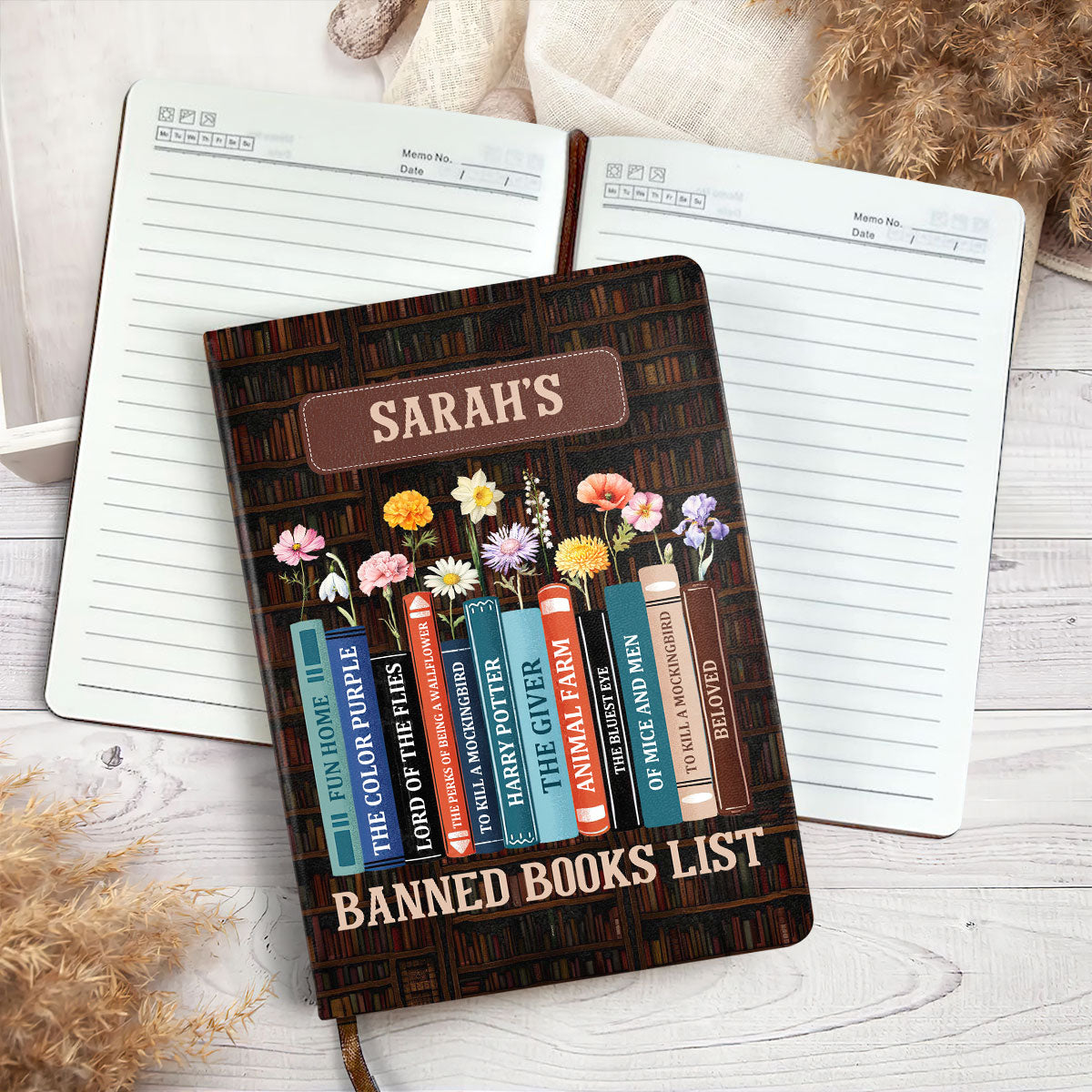 Banned Books List - Personalized Leather Cover Notebook