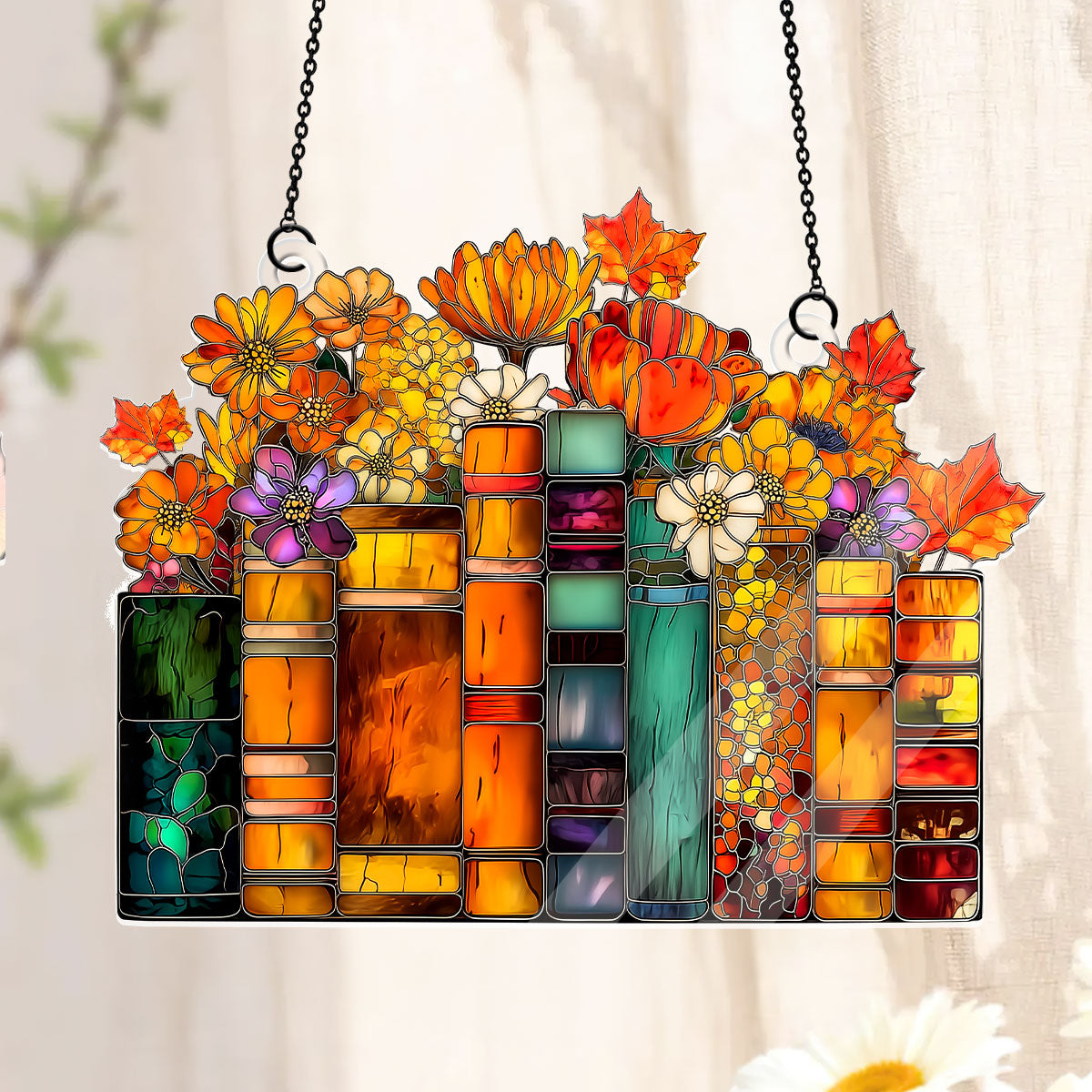 The Fall Reading Garden - Acrylic Suncatcher