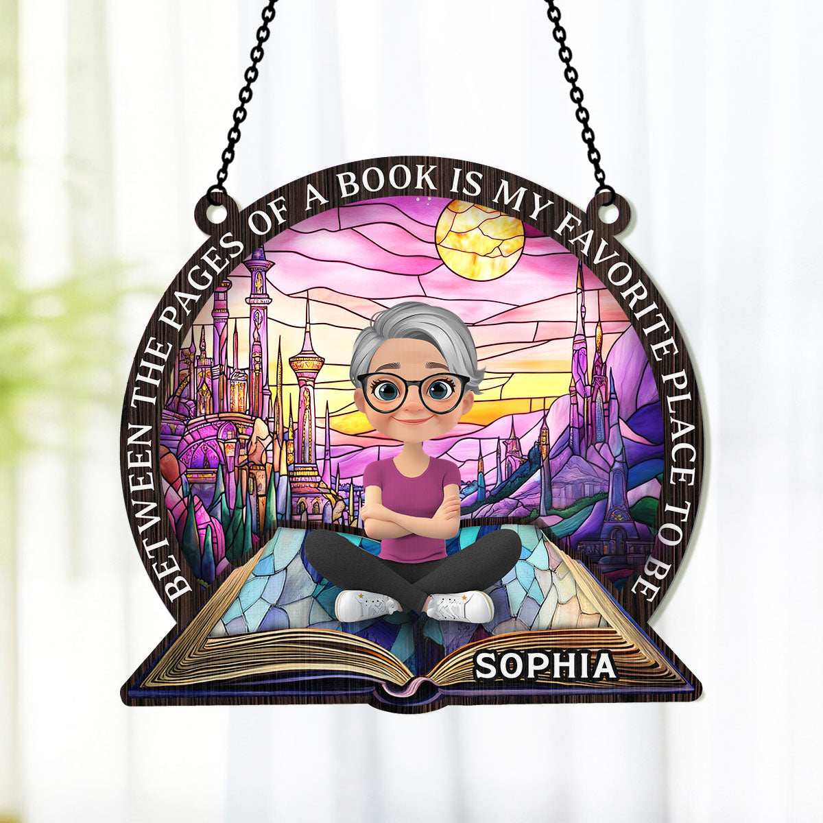 Between The Pages - Personalized Window Hanging Suncatcher