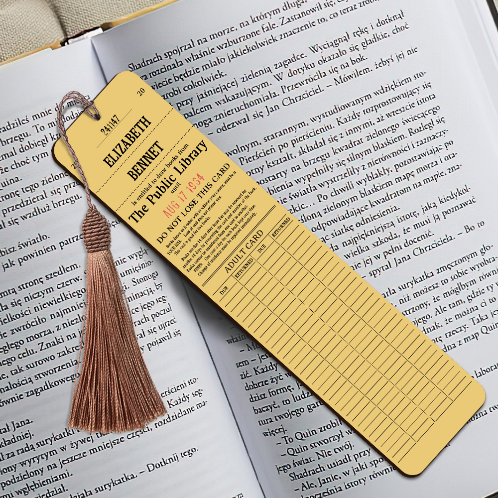 Custom Library Card - Personalized Wooden Bookmarks