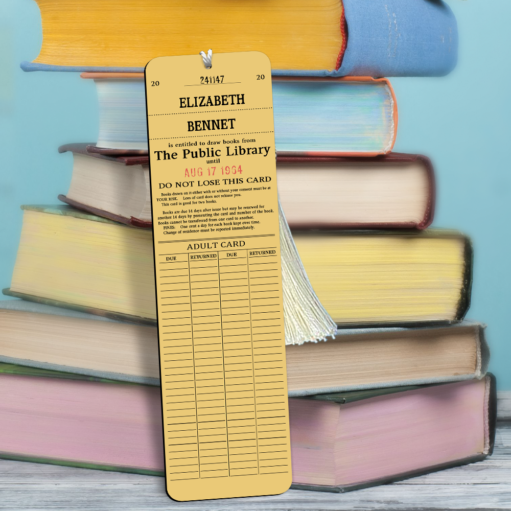 Custom Library Card - Personalized Wooden Bookmarks