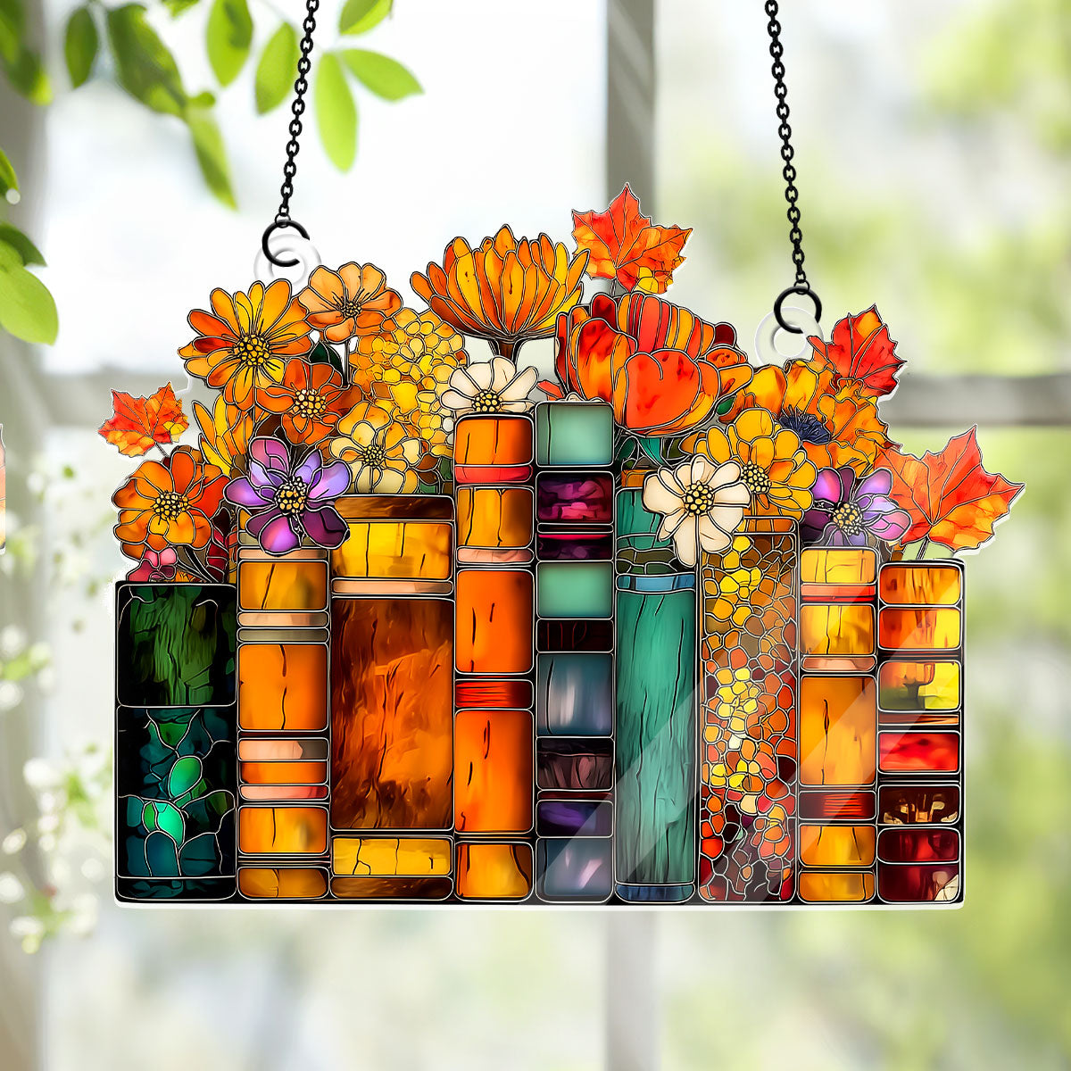 The Fall Reading Garden - Acrylic Suncatcher