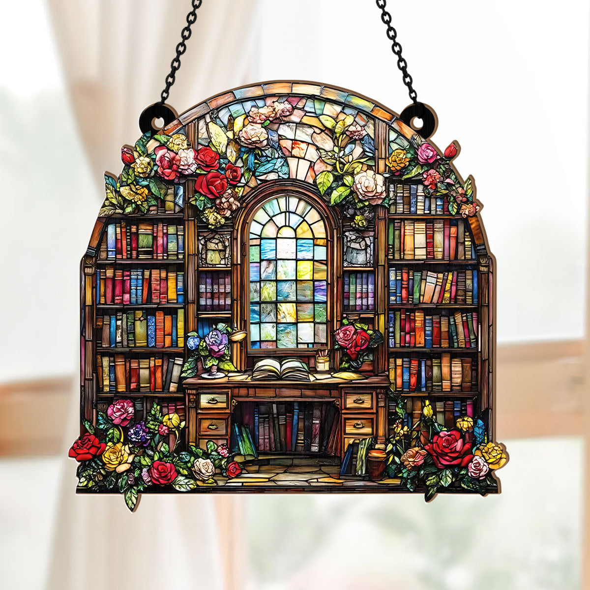 Literary Garden Of Rose - Acrylic Suncatcher