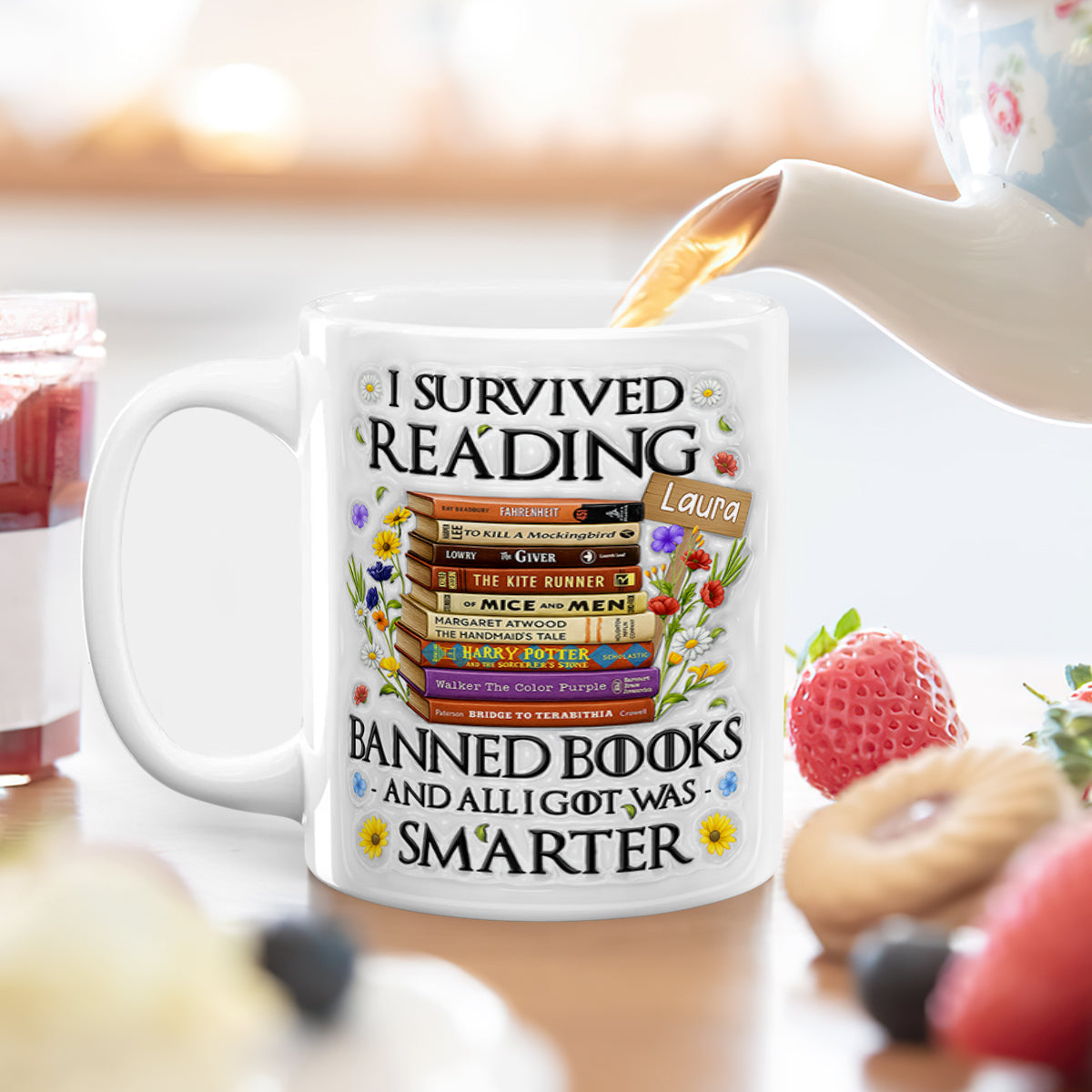 I Survived Reading Banned Books - Personalized Ceramic Coffee Mug