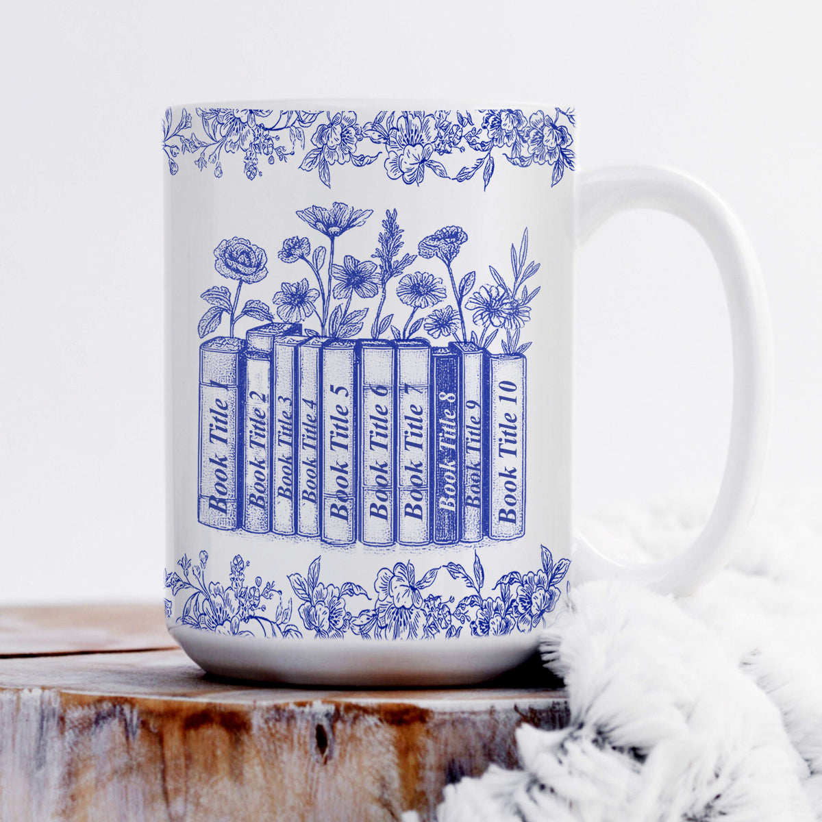 My Reading Companion Toile De Jouy - Personalized Ceramic Coffee Mug