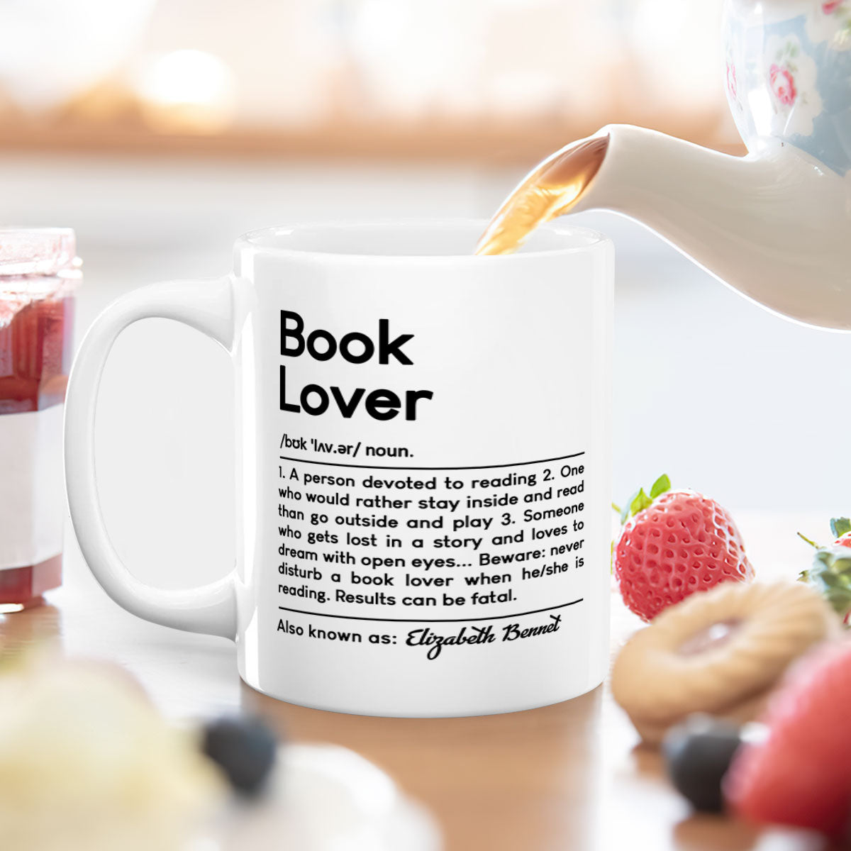 Book Lover Definition - Personalized Ceramic Coffee Mug