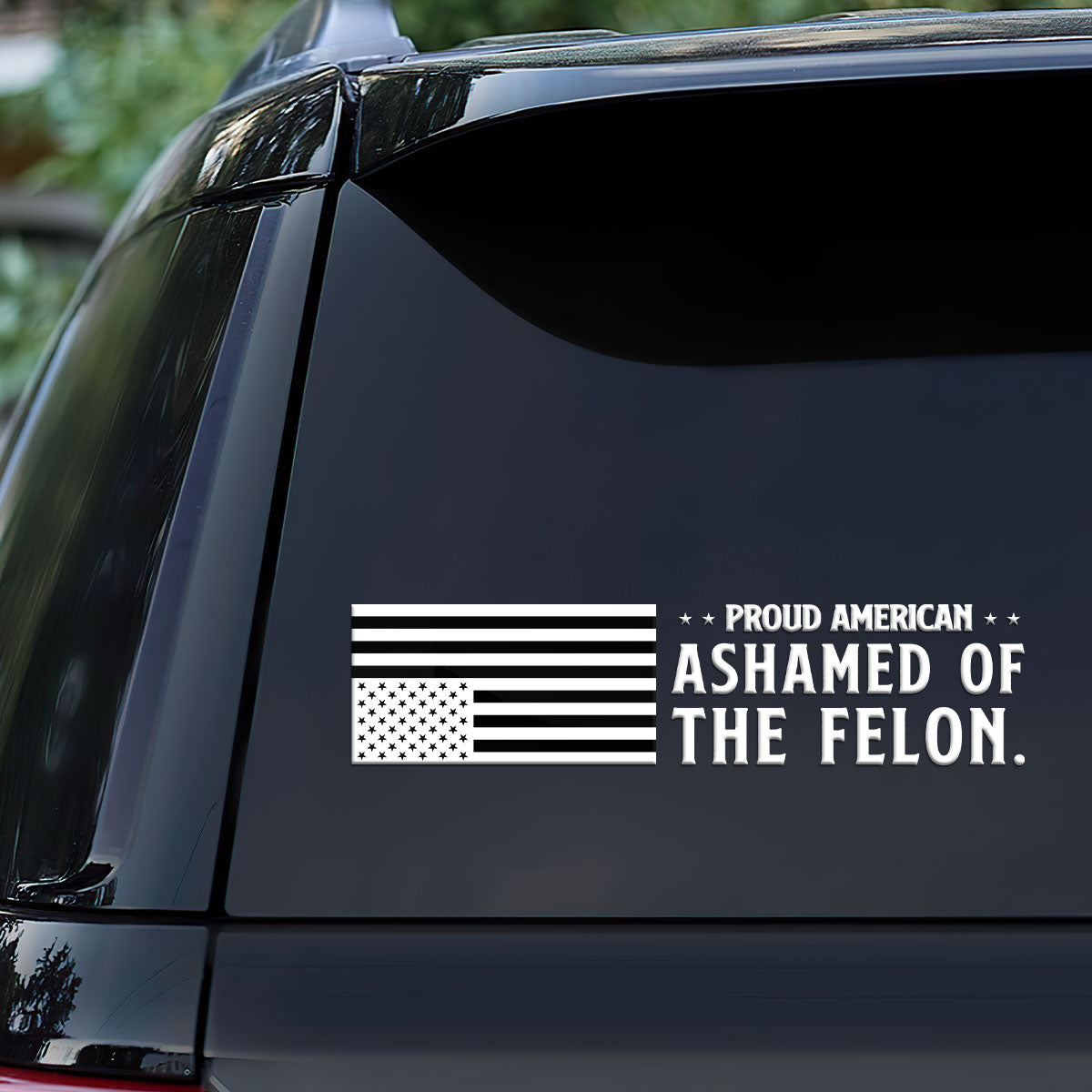Proud American Ashamed Of The Felon - Car Bumper Sticker