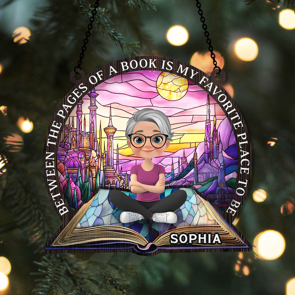 Between The Pages - Personalized Window Hanging Suncatcher