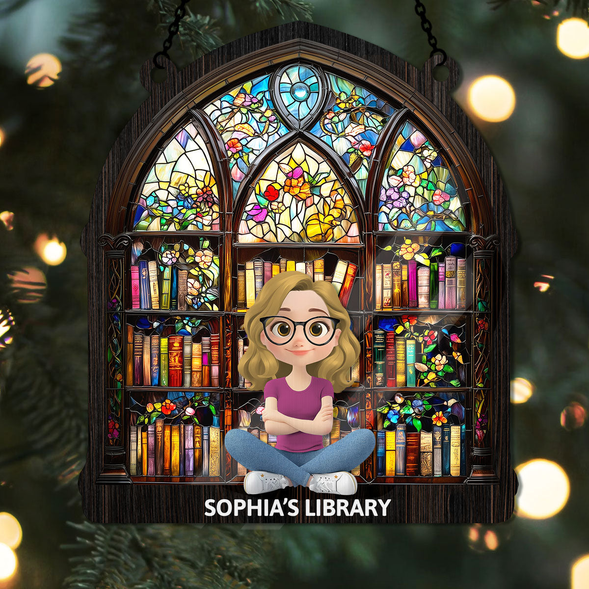 Book Lovers' Haven - Personalized Window Hanging Suncatcher