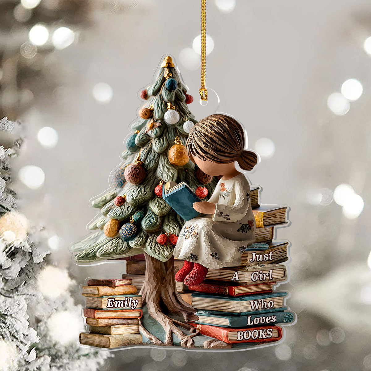 Merry Christmas My Book Lover - Personalized 1-Layer Acrylic Ornament