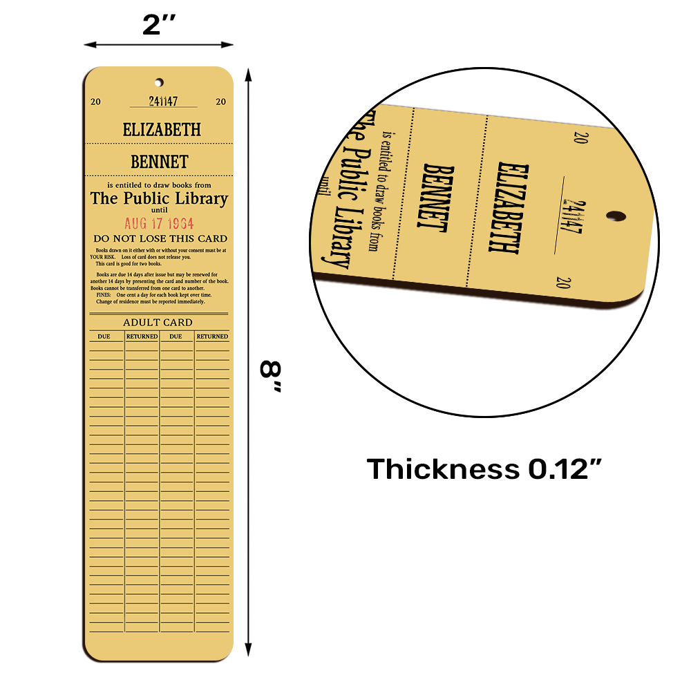 Custom Library Card - Personalized Wooden Bookmarks