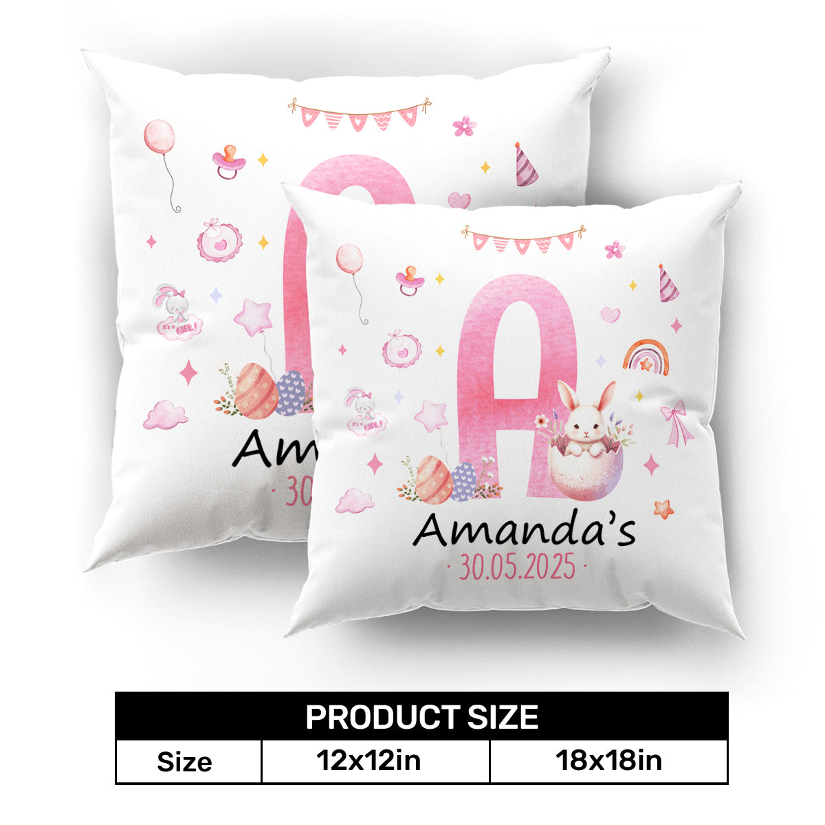 Newborn First Easter - Personalized Crystal Velvet Pillow