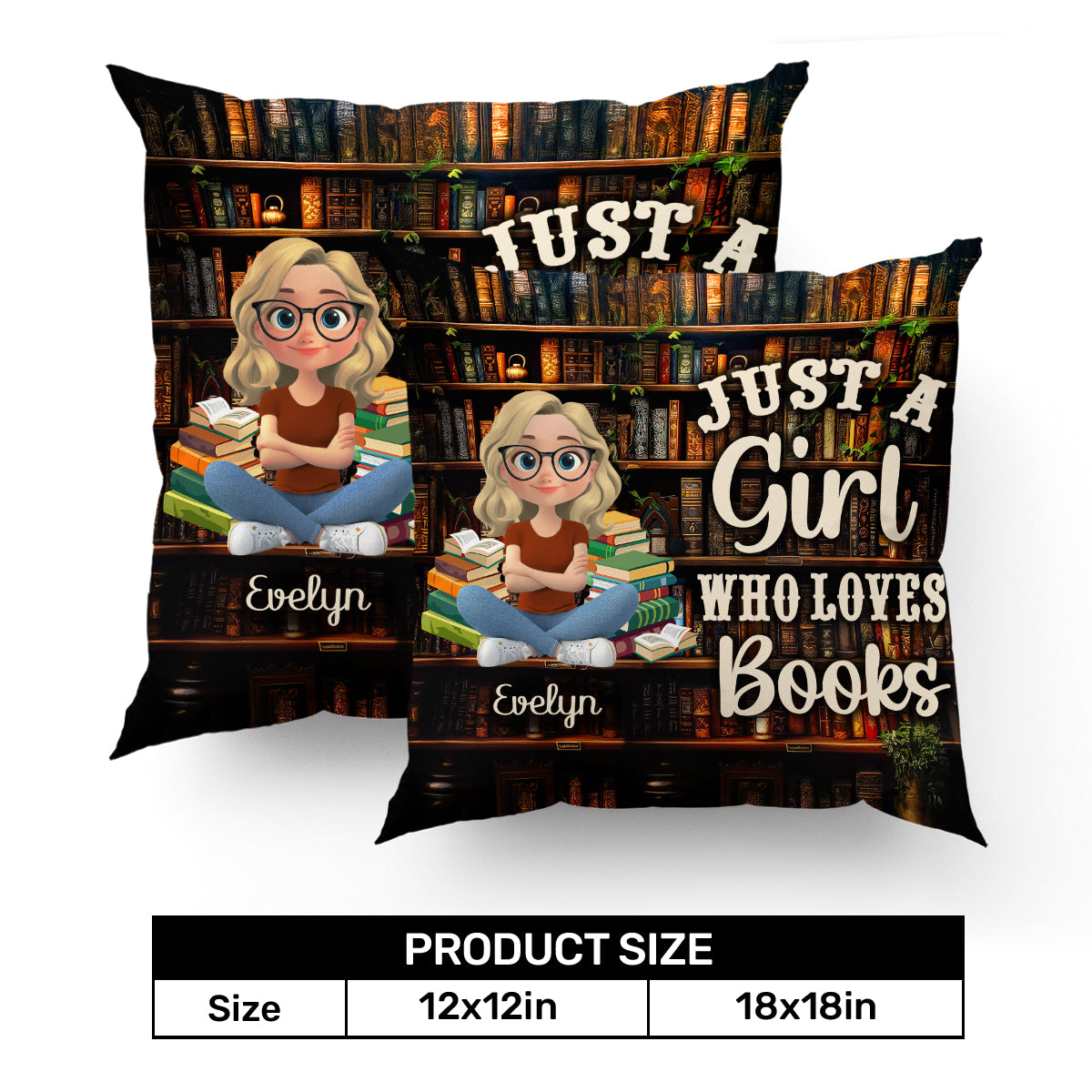 Just A Girl Who Loves Books - Personalized Crystal Velvet Pillow