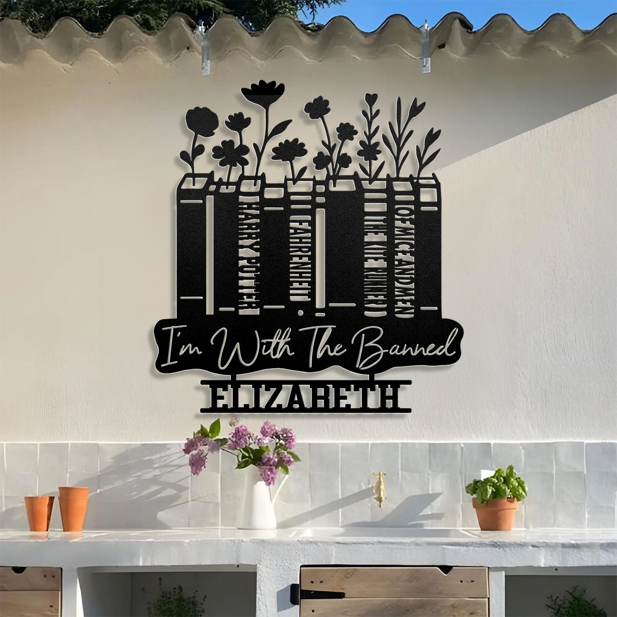 I'm With The Banned - Personalized Metal Wall Art Sign