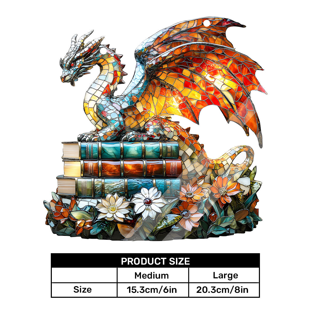 Guardian Of Ancient Books And Flowers - Personalized Window Hanging Suncatcher