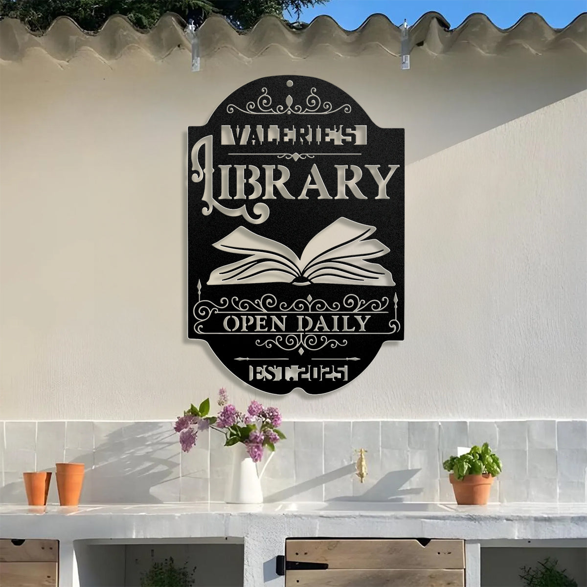 Your Library - Personalized Metal Wall Art Sign