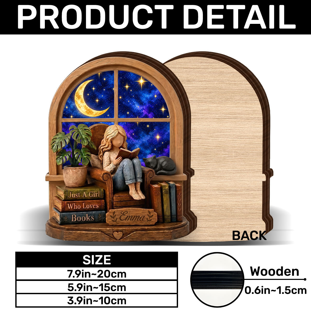 Fantasy Just A Girl Who Loves Books Gift For Book Lovers - Personalized Custom Shaped Wood Plaque