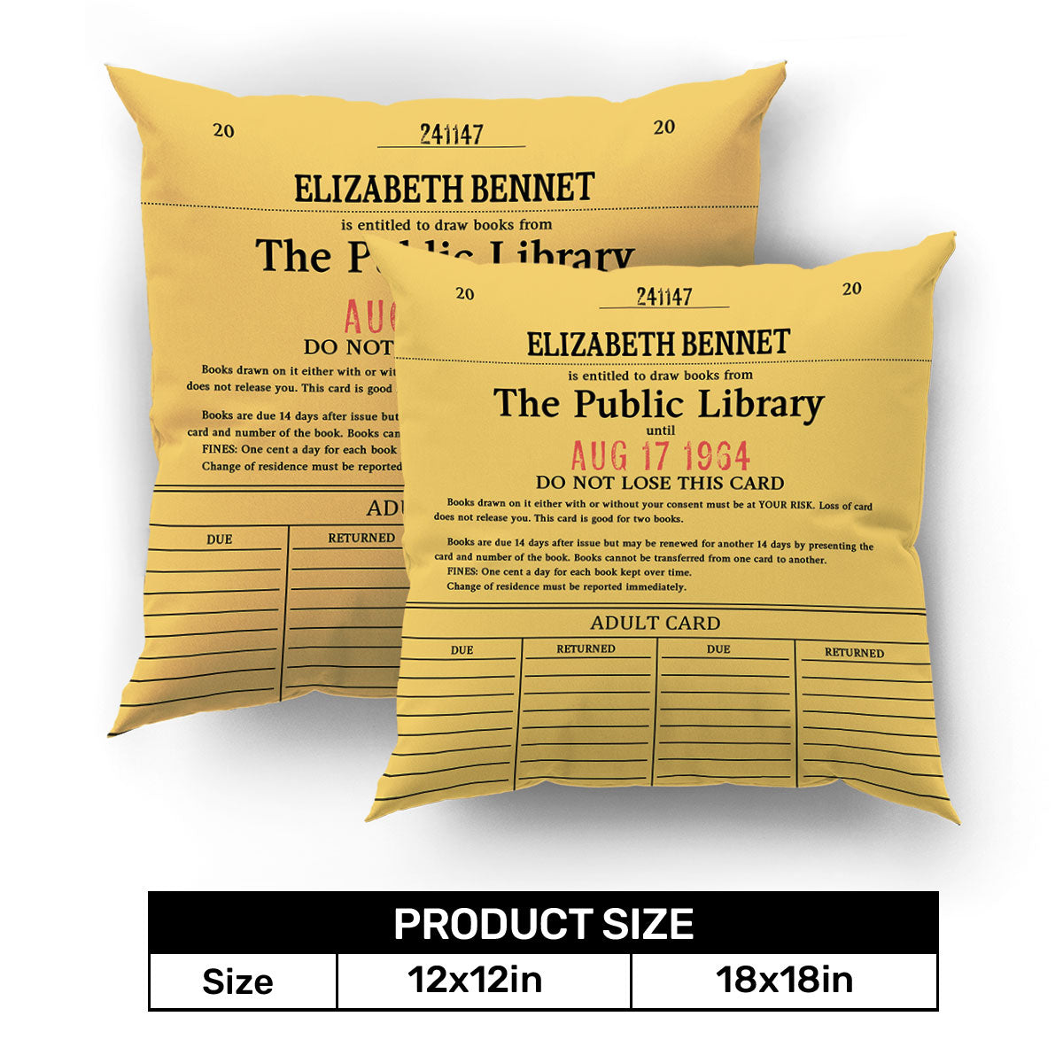 Custom Library Card - Personalized Crystal Velvet Pillow