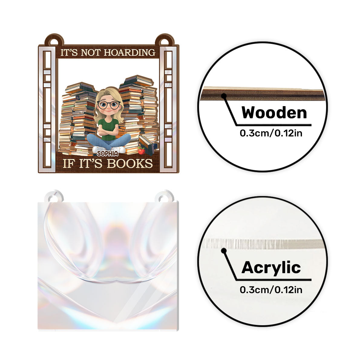 It's Not Hoarding If It's Books - Personalized Window Hanging Suncatcher