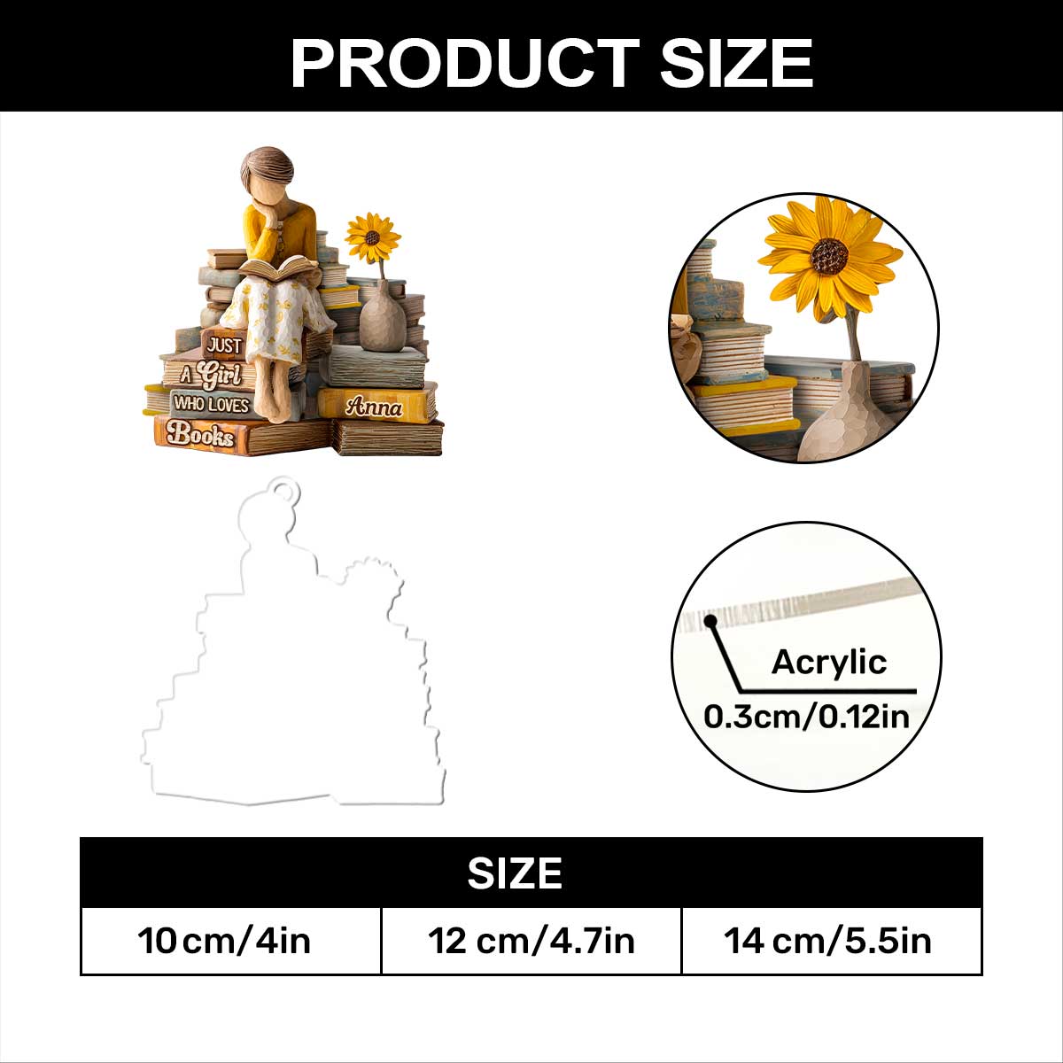 Just A Girl Who Loves Books - Personalized 1-Layer Acrylic Ornament