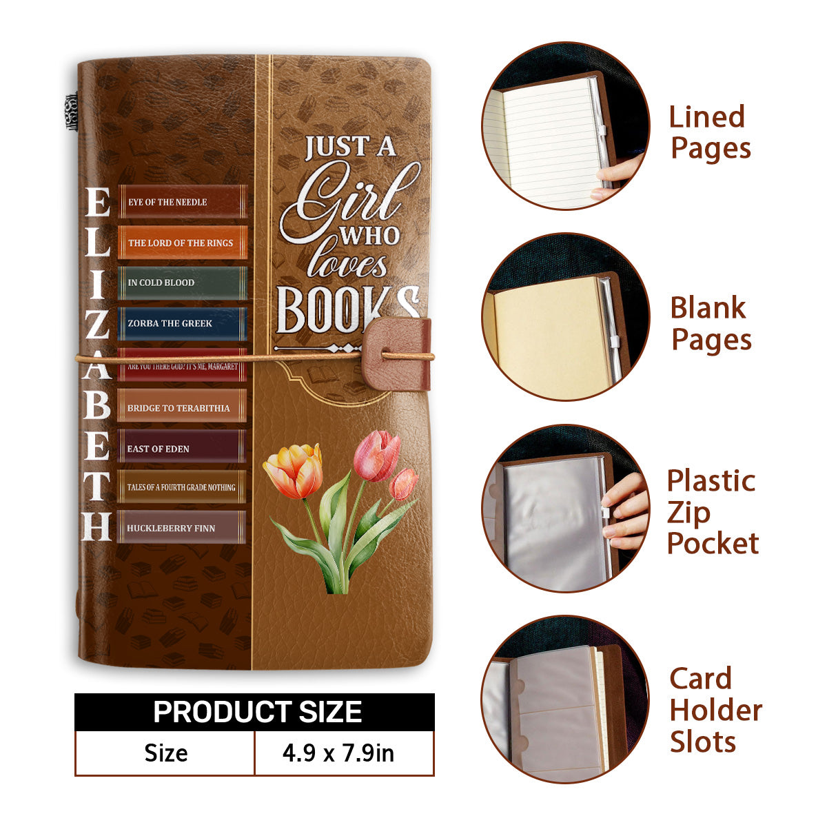 Just A Girl Who Loves Book - Personalized Leather Bound Journal