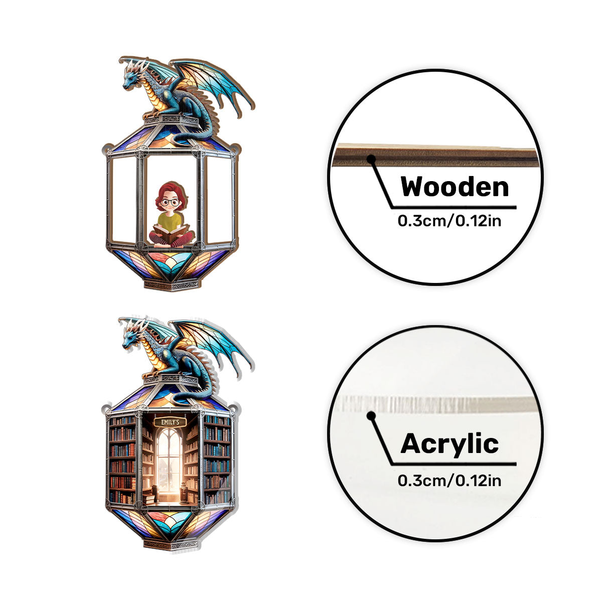 Legendary Ancient Library - Personalized Window Hanging Suncatcher
