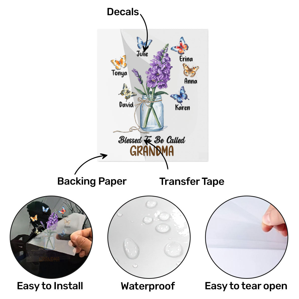 Blessed To Be Called Grandma - Personalized Sticker