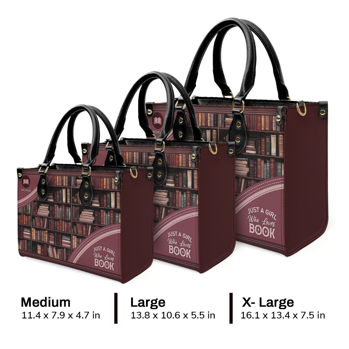 Just A Girl Who Loves Book - Personalized Leather Handbag