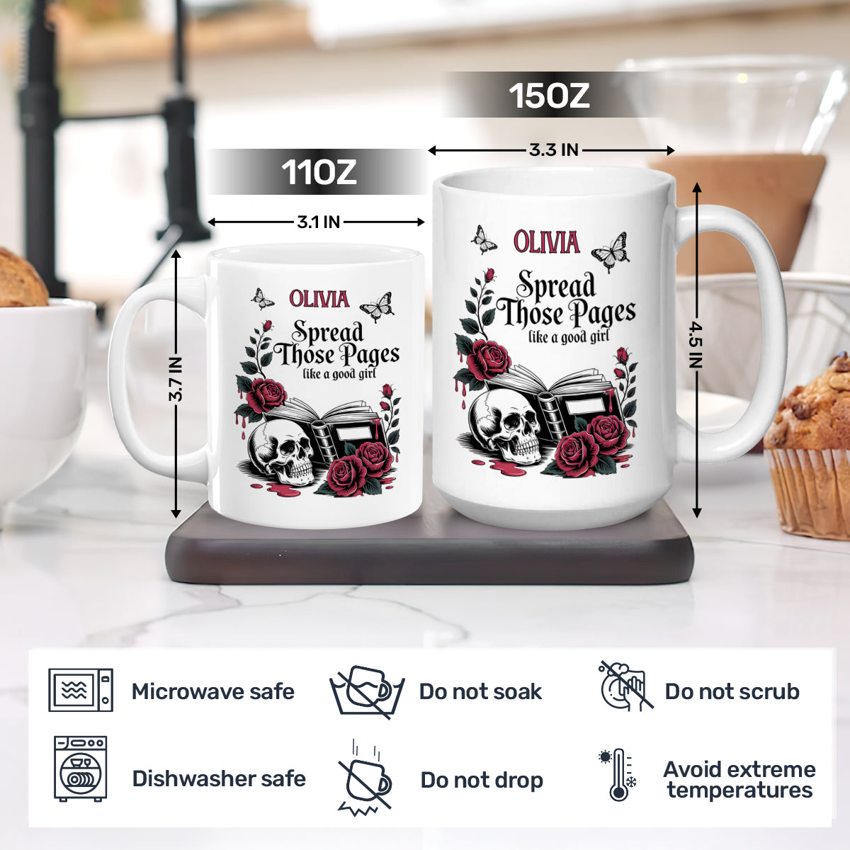 Dark Academia Book Lover - Personalized Ceramic Coffee Mug