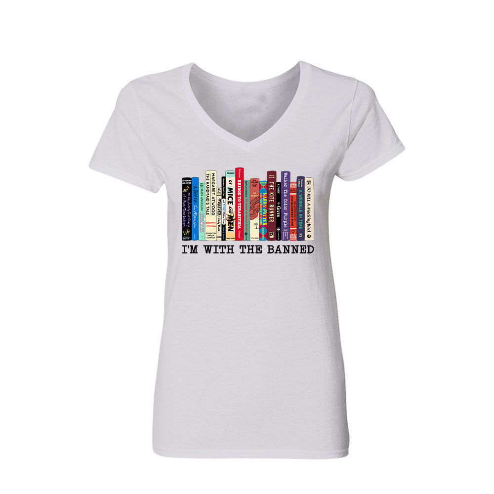 I'm With The Banned Book Lovers Gift Women's V-neck T-shirt TSVW57