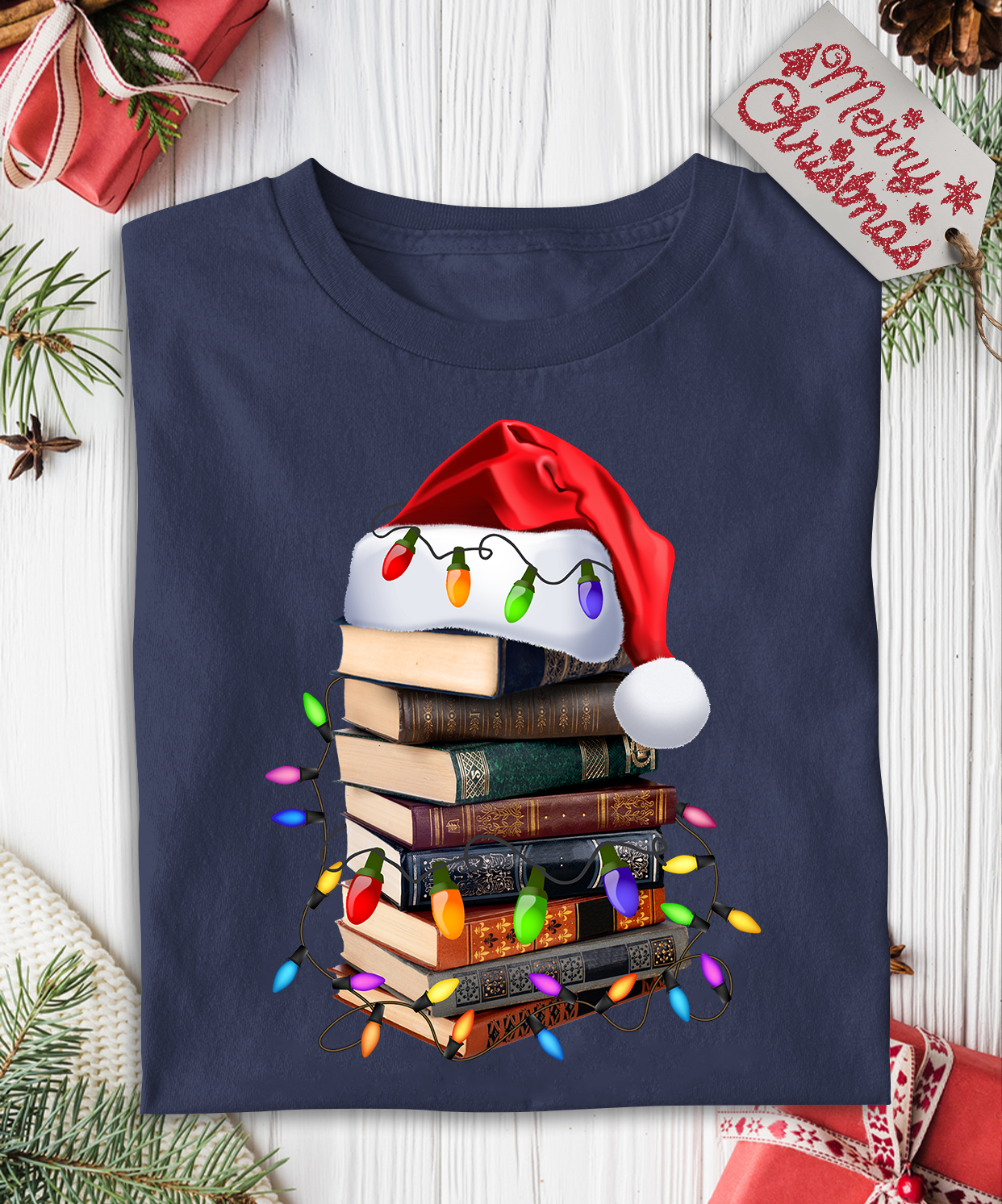 Christmas Books Hat Book Lovers Gift TSB262