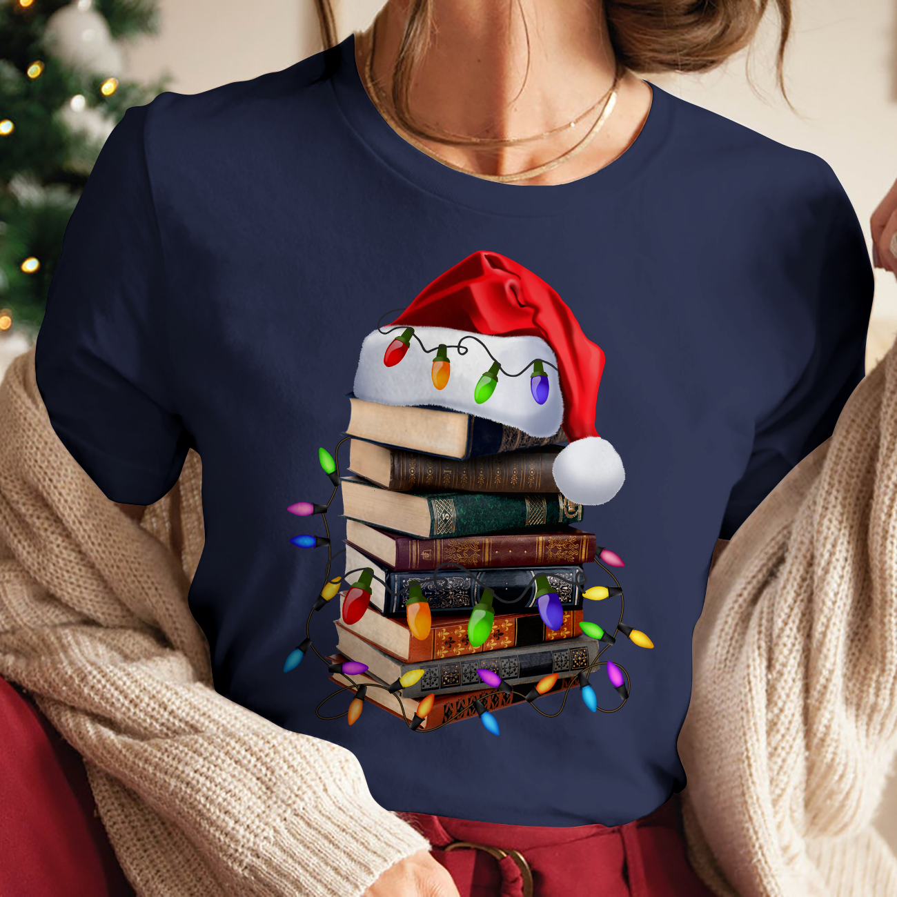 Christmas Books Hat Book Lovers Gift TSB262