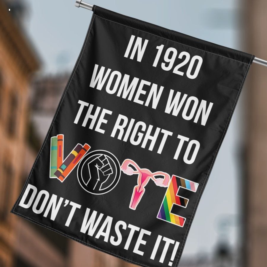 In 1920 Women Won The Right To Don'T Waste It Flag FLG415